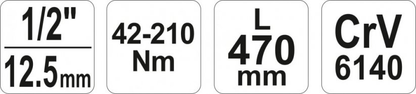 Momentový kľúč 1/2" 42-210 Nm CrV