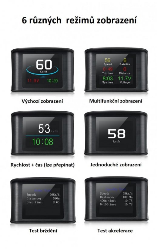 On-board DISPLAY 2,6" LCD, GPS speedometer