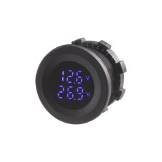 Digital voltmeter with thermometer, blue