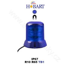 Robustný modrý LED maják, modrý hliník, 96 W, ECE R65