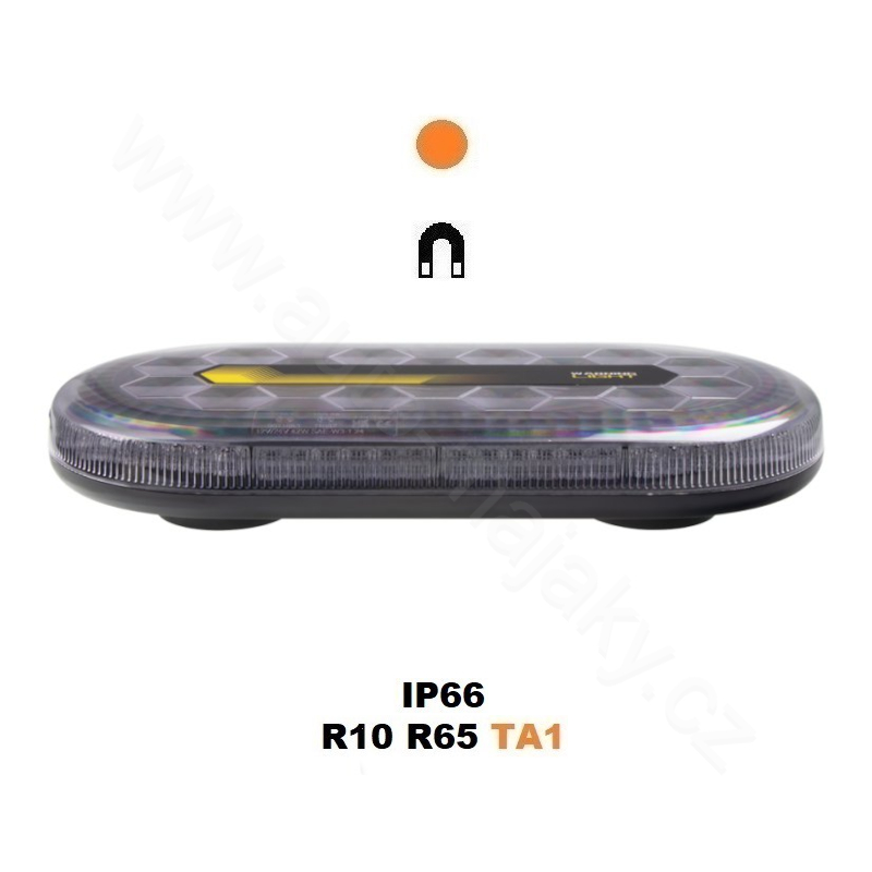 Mini LED rampa 412mm, oranžová, 60xLED, 12-24V, ECE R65, magnet