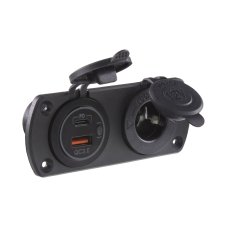 Dvojitá zásuvka do panelu 1x CL + 1x USB + USB-C zásuvka vodoodolná