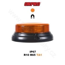 LED maják, 12-24V, 32x0,5W oranžový, magnet, ECE R65 R10