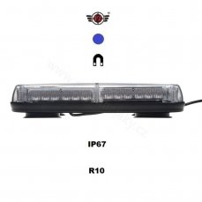 LED lightbar mini blue 12V, Magnetic, 36x LED 1W, R10