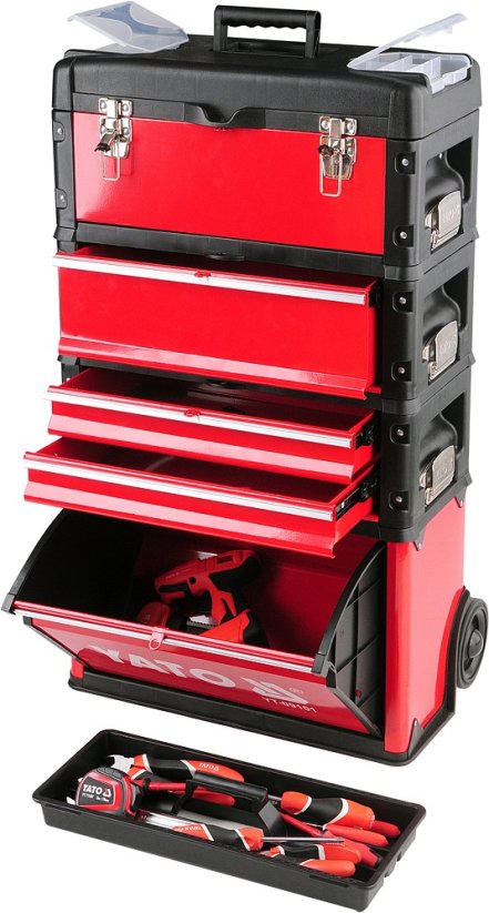 Tool cart 3 sections, 2 drawers