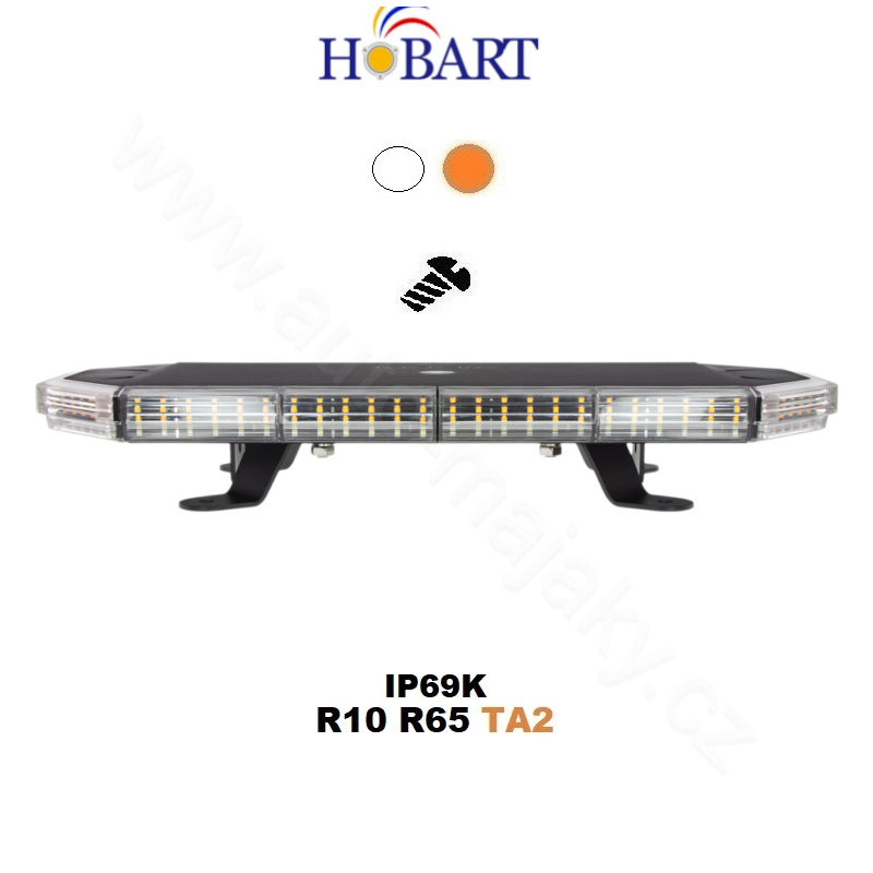 LED lightbar 440mm, orange-white, 10-30V, ECE R65