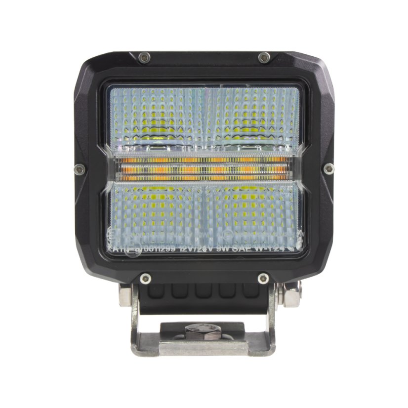 LED světlo obdélníkové bílé/oranžové, 60W, 105x117mm, ECE R65