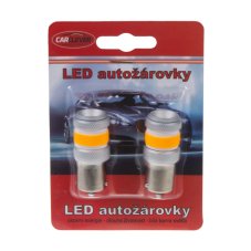 LED BA15s oranžová, COB 360⁰, 9-60V, 12W