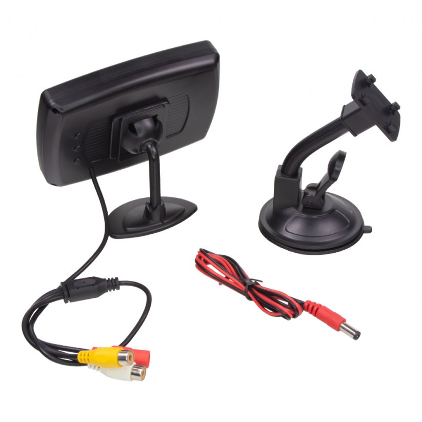 LCD monitor 4,3" black on dashboard / holder with suction cup