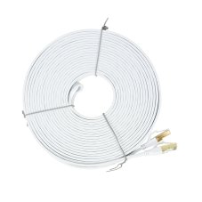 Plochý sieťový kábel S/STP CAT8, 2 x RJ45, 15 m, biely
