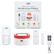 PNI Safe House PG600LR wireless alarm system, intelligent home security system, wireless connection, burglar alarm, wireless alarm, intelligent alert via TUYA iOS / Android application, compatible wit