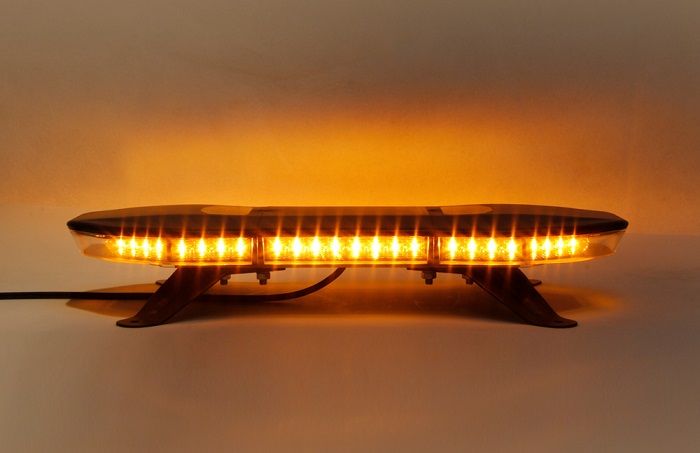 View of a working orange LED lightbar sre4-2766w 86cm by Forda Lite