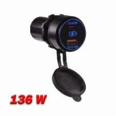 USB QC3.0 + USB-C 100W/20V zásuvka 12/24V