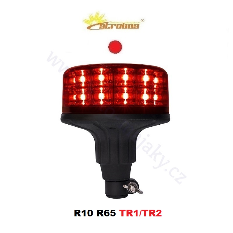 LED beacon red 12/24V, mounting on holder, 24x LED 3W, R65