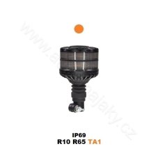 LED maják, 12-24V, 16xLED oranžový, na držiaku, smoke, ECE R65