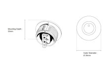 Rocker switch, round, 20A, orange LED