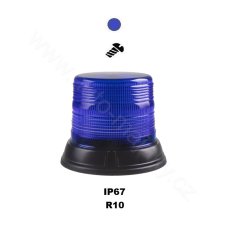 LED maják, 12-24 V, modrý, pevná montáž, ECE R10