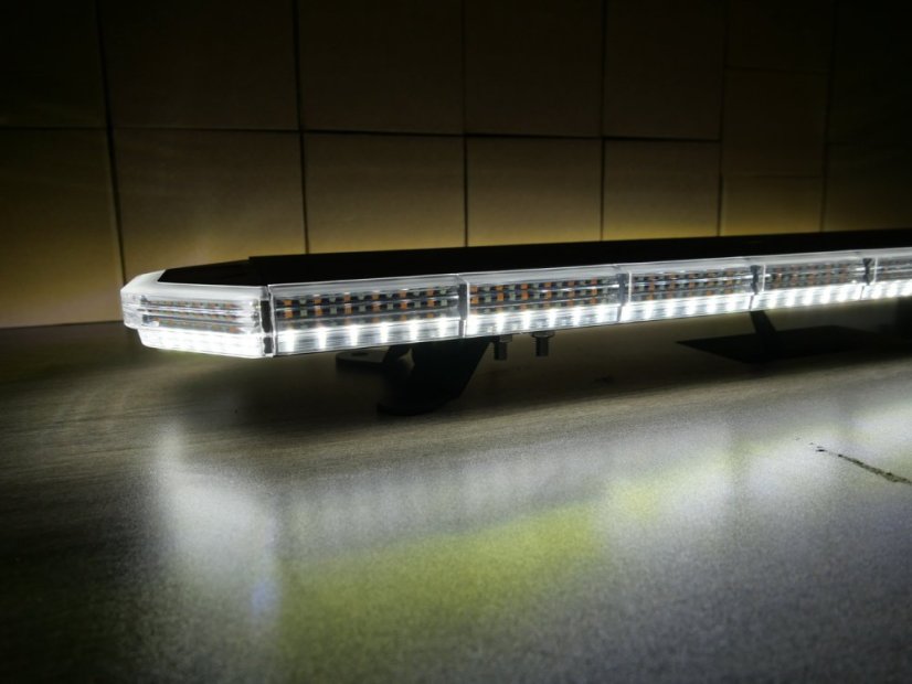 LED lightbar 1240mm, orange, red/blue+white, 10-30V, ECE R65