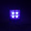Pohled na rozsvícený modrý LED stroboskop