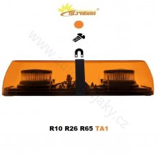Oranžová LED majáková mini rampa Optima Eco90, délky 50cm, výšky 9cm, 12/24V, R65 od výrobce P.P.H. STROBOS