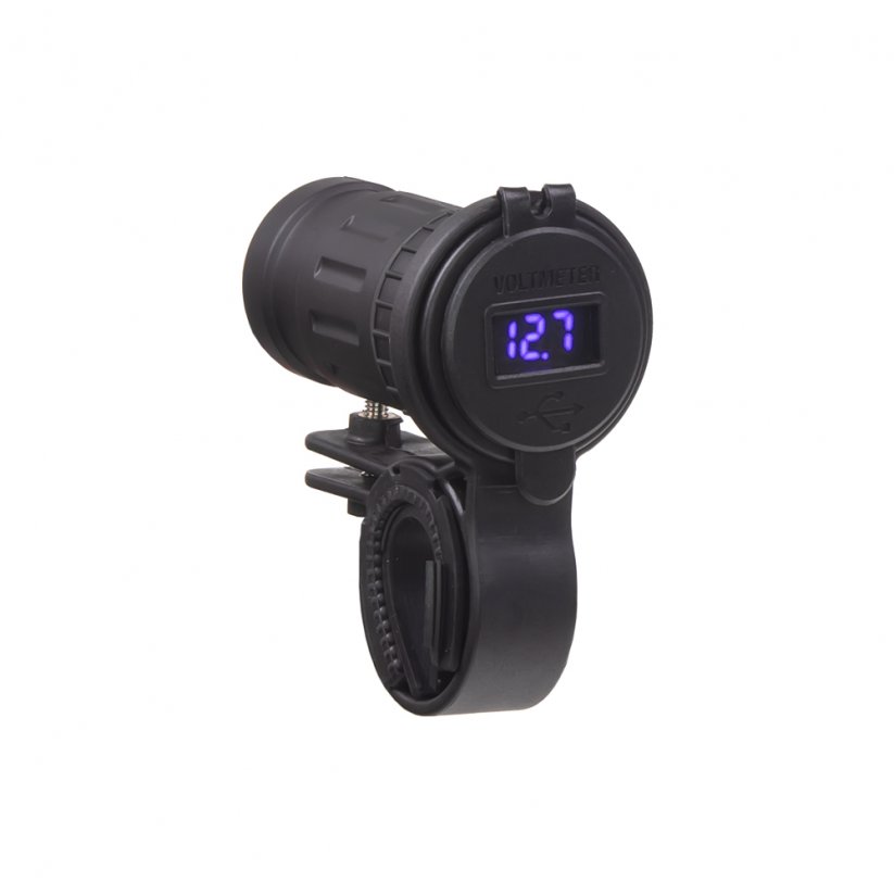 2x USB charger 4,2A with voltmeter for motorcycle