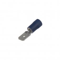 Flat plug 6,3 mm blue, 100 pcs