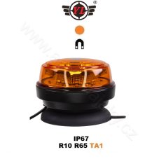 LED maják, 12-24V, 12x1W oranžový, magnet, ECE R65