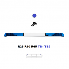 LED majáková rampa Optima 90/2P 160cm, Modrá, bílý střed, EHK R65