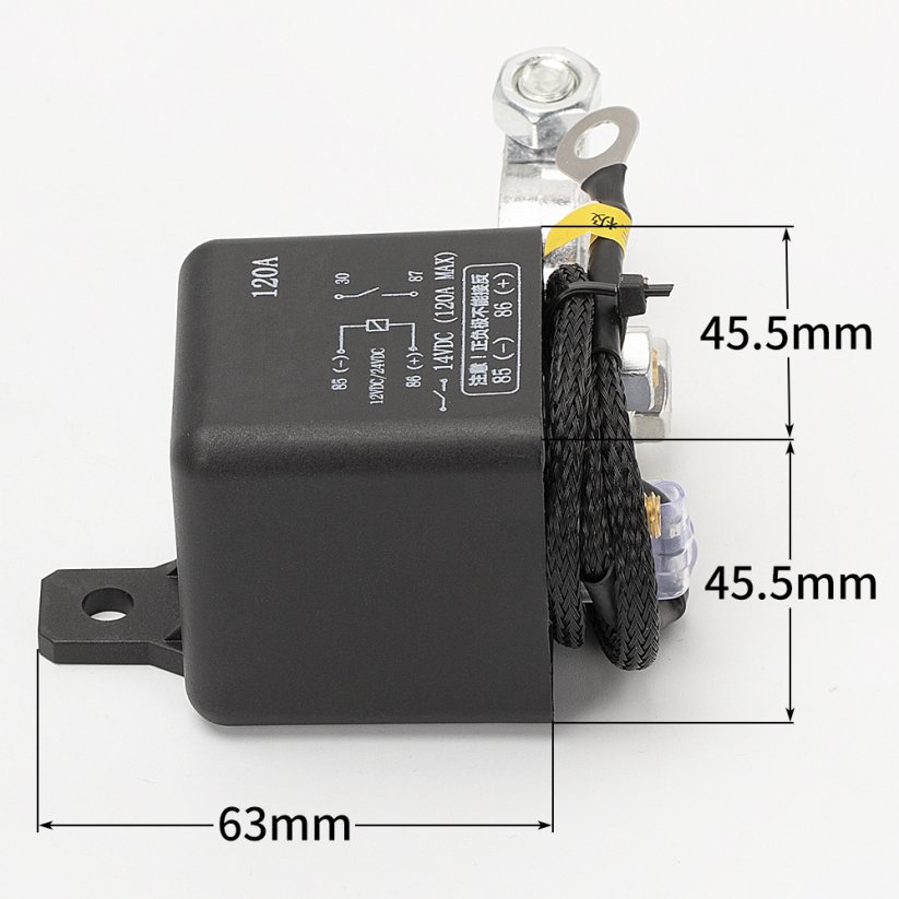 Relay for battery switching 12V/120A, remote control