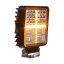 Štvorcové LED svetlo, biele + oranžové, 38x3W, ECE R10