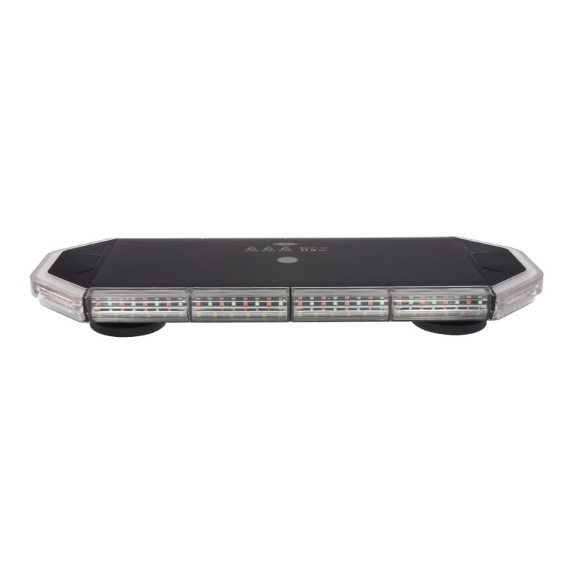 LED svetelná rampa 440mm, červeno/modro/biela, magnet 10-30V, ECE R65