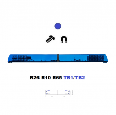 LED majáková rampa Optima 90/2P 110cm, Modrá, EHK R65