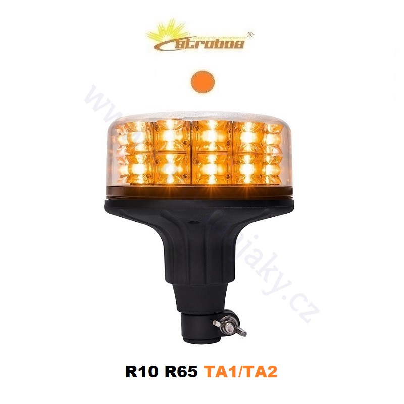 LED maják oranžový 12/24V, montáž na držák, 24x LED 3W, R65