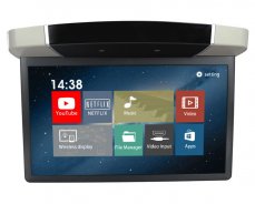 Ceiling LCD monitor 15,6" grey with OS. Android HDMI/USB, remote control with motion sensor