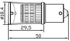 TURBO LED 12-24V s päticou BA15S, 48W oranžová