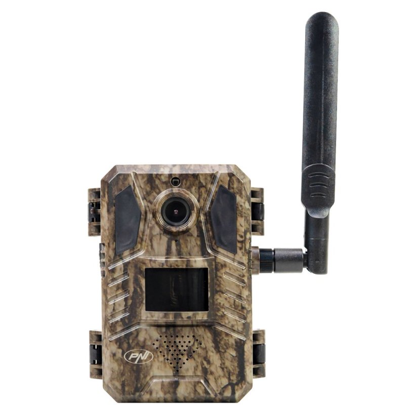 PNI Hunting 751 PRO Camouflage Video Camera, 16MP, 4G LTE, Night Vision, Battery, Solar Panel, Invisible LEDs for Animals, IP66