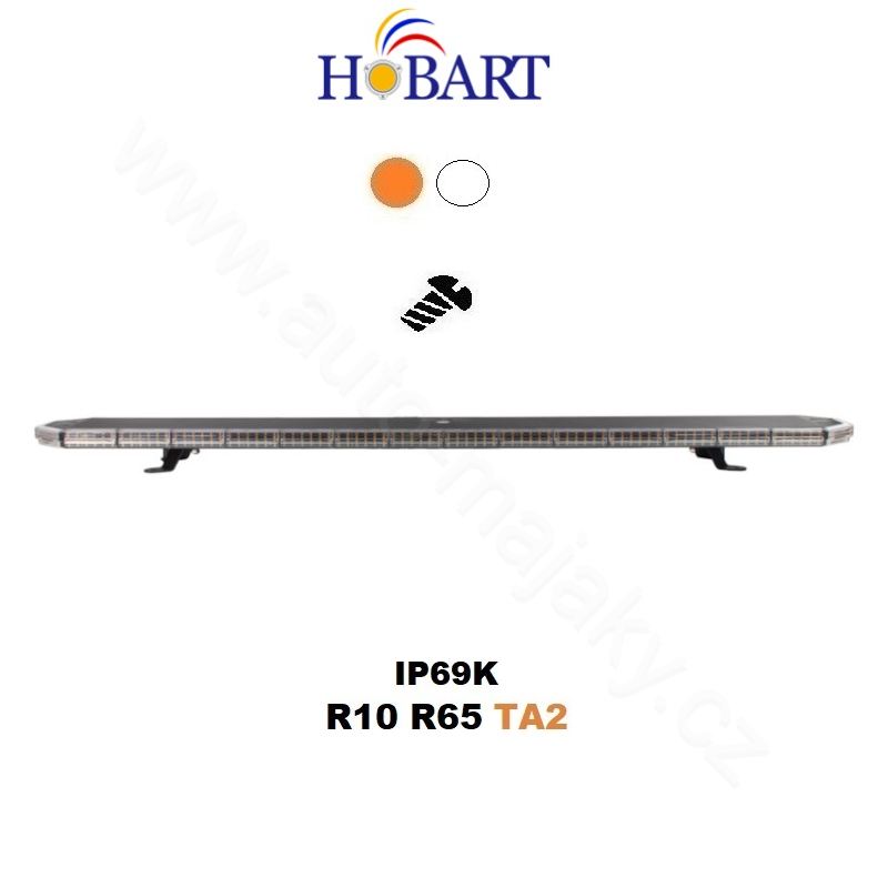LED lightbar 1240mm, orange+white, 10-30V, ECE R65