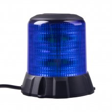 Robustný modrý LED maják, čierny hliník, 96 W, ECE R65