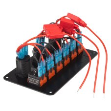 Panel with 6 switches, CL, voltmeter + USB socket, 12/24V