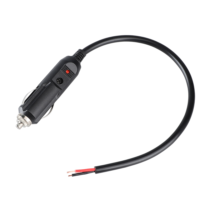 CL zástrčka s LED, kabelem 30 cm a pojistkou 15A pro 12-24V