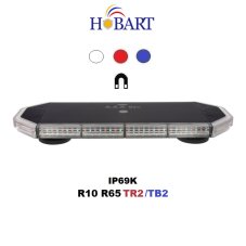 LED svetelná rampa 440mm, červeno/modro/biela, magnet 10-30V, ECE R65