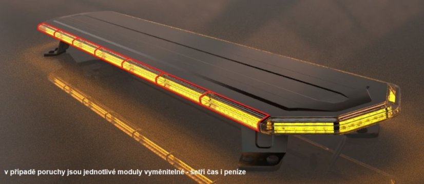 SLIM LED svetelná rampa 770mm, oranžová, 12-24V, 36+96LED, ECE R65, bezdrôtový ovládač