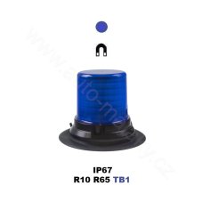 LED maják, 12-48 V, 144 x 1 W modrý, magnet, ECE R65