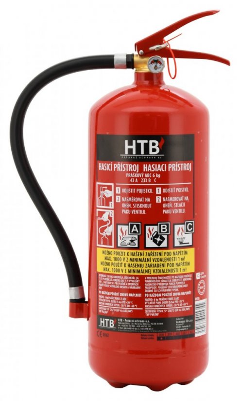 Práškový hasiaci prístroj 6 kg ABC (43A)