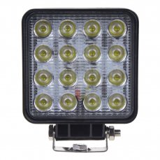 LED svetlo štvorcové biele/oranžové predátor 16x3W, 107x107x60mm, ECE R10