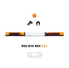 LED majáková rampa Optima 60 110cm, Oranžová, bílý střed, EHK R65