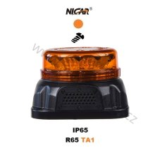 LED beacon orange with integrated audio signal 12/24V, LED 12X 3W