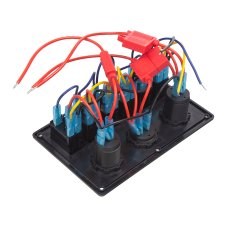 Panel so 6x kolískovými spínačmi, voltmetrom, CL + USB zásuvkou, 12/24V