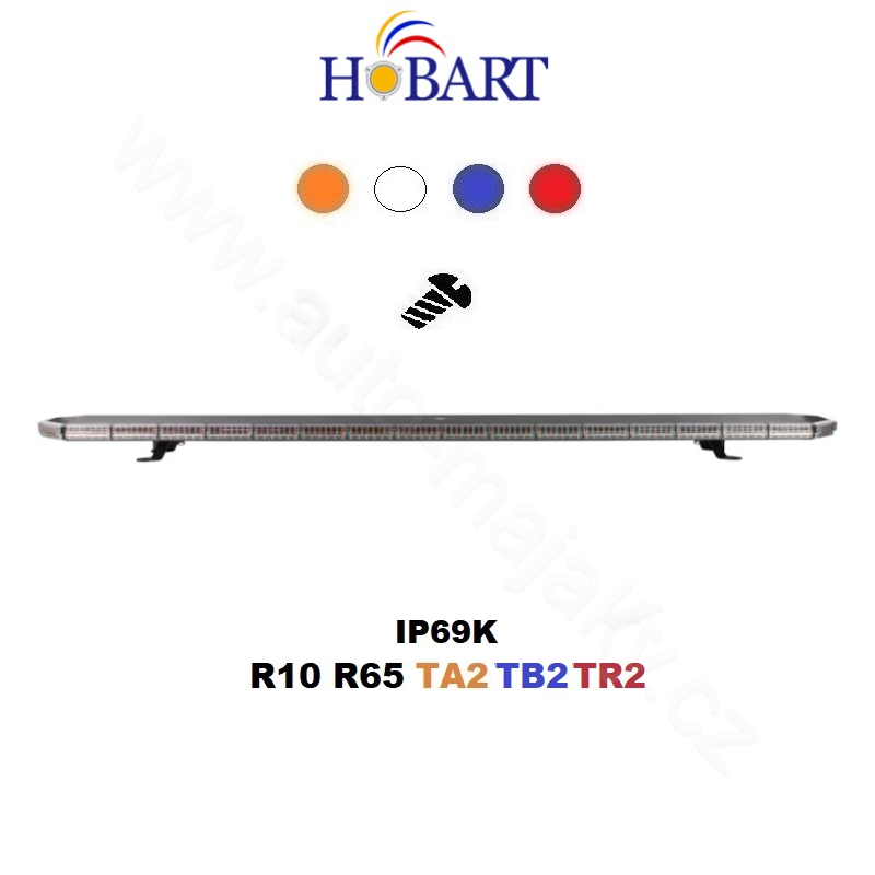 LED lightbar 1400mm, orange, red/blue+white, 10-30V, ECE R65