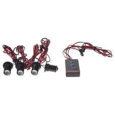4x LED stroboskop bílý 12V, 4X LED 1W
